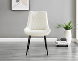 Kylo Brown Wood Effect Dining Table & 4 Pesaro Black Leg Chairs - Pesaro-Black-cream-dining-chair (2).jpg