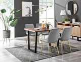 Kylo Brown Wood Effect Dining Table & 4 Pesaro Gold Leg Chairs - kylo-120-wood-veneer-rectangular-dining-table-4-grey-velvet-pesaro-gold-chairs-set.jpg