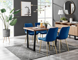 Kylo Brown Wood Effect Dining Table & 4 Pesaro Gold Leg Chairs - Kylo-120cm-Brown-Wood-Table-4-Pesaro-gold-leg-navy-fabric.jpg