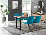 Kylo Brown Wood Effect Dining Table & 4 Pesaro Gold Leg Chairs - kylo-120-wood-veneer-rectangular-dining-table-4-blue-velvet-pesaro-gold-chairs-set.jpg