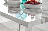 Kylo White Marble Effect Dining Table & 4 Falun Black Leg Chairs - kylo-120-marble-silver-leg-modern-rectangular-dining-table-3.jpg