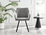 Kylo White Marble Effect Dining Table & 4 Falun Black Leg Chairs - Falun-Light Grey-Fabric-black-Leg-Dining-Chair-1.jpg