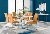 Kylo White High Gloss Dining Table & 6 Lorenzo Chairs - kylo-160-white-gloss-rectangular-dining-table-6-mustard-leather-lorenzo-chairs-set.jpg
