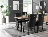 Kylo Brown Wood Effect Dining Table & 4 Belgravia Black Leg Chairs - kylo-120-wood-rectangular-dining-table-4-black-velvet-black-leg-belgravia-chairs-set.jpg