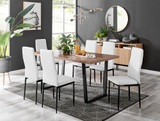 Kylo Brown Wood Effect Dining Table & 6 Milan Black Leg Chairs - kylo-160-wood-veneer-rectangular-dining-table-6-white-leather-milan-black-chairs-set.jpg