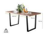 Kylo Brown Wood Effect Dining Table & 6 Belgravia Black Leg Chairs - kylo-160-wood-veneer-modern-rectangular-dining-table-dimensions.jpg