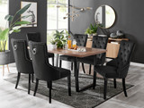 Kylo Brown Wood Effect Dining Table & 6 Belgravia Black Leg Chairs - kylo-160-wood-rectangular-dining-table-6-black-velvet-black-leg-belgravia-chairs-set.jpg