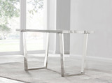 Kylo White Marble Effect Dining Table & 4 Isco Chairs - kylo-120-marble-silver-leg-modern-rectangular-dining-table-7.jpg