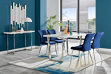 Kylo White High Gloss Dining Table & 4 Nora Silver Leg Chairs - kylo-120-white-gloss-rectangular-dining-table-4-navy-velvet-nora-silver-chairs-set.jpg