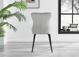 Kylo White Marble Effect Dining Table & 6 Nora Black Leg Chairs - nora-light-grey-velvet-black-leg-dining-chair-3.jpg