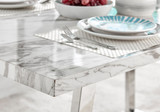 Kylo White Marble Effect Dining Table & 6 Falun Black Leg Chairs - kylo-160-marble-silver-modern-rectangular-dining-table-3.jpg