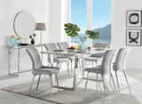 Kylo White Marble Effect Dining Table & 6 Nora Silver Leg Chairs - kylo-160-wht-marble-rectangular-dining-table-6-light-grey-velvet-nora-silver-chairs-set.jpg Kylo White Marble Effect Dining Table & 6 Nora Silver Leg Chairs - kylo-160-wht-marble-rectangular-dining-table-6-light-grey-velvet-nora-silver-chairs-set.jpg