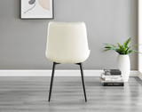 Kylo White High Gloss Dining Table & 6 Pesaro Black Leg Chairs - Pesaro-Black-cream-dining-chair (4).jpg