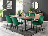 Kylo Brown Wood Effect Dining Table & 6 Pesaro Black Leg Chairs - kylo-160-wood-veneer-rectangular-dining-table-6-green-velvet-pesaro-blck-chairs-set.jpg