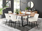 Kylo Brown Wood Effect Dining Table & 6 Pesaro Black Leg Chairs - Kylo-160cm-Wood-Dining-Table-6-Pesaro-blck-leg-cream-fabric.jpg