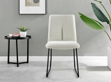 Kylo White Marble Effect Dining Table & 4 Halle Black Leg Chairs - halle-cream-fabric-black-leg-dining-chair.jpg