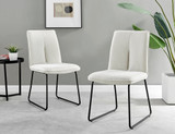 Kylo White Marble Effect Dining Table & 4 Halle Black Leg Chairs - 2-halle-cream-fabric-black-leg-dining-chair.jpg