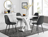 Atlanta 4 Table & 4 Corona Black Leg Chairs - atlanta-4-chrome-gloss-rectangle-dining-table-4-black-leather-corona-black-chairs-set.jpg