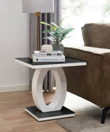 Giovani Square Black Glass and White High Gloss Side Table - giovani-black-side-coffee-living-room-modern-high-gloss-table.jpg