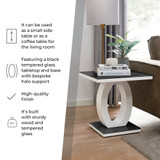 Giovani Square Black Glass and White High Gloss Side Table - 126-FBOX-gio-side-table-1.jpg