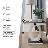 Giovani Square Black Glass and White High Gloss Side Table - 126-FBOX-gio-side-table-2.jpg