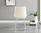 Atlanta 6 White Dining Table and 6 Pesaro Silver Leg Chairs - Pesaro-Silver-cream-dining-chair (4).jpg