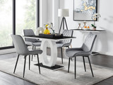 Giovani 4 Black Dining Table & 4 Pesaro Black Leg Chairs - giovani-black-high-gloss-rectangle-dining-table-4-grey-velvet-pesaro-black-chairs-set_1.jpg