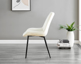 Giovani 4 Black Dining Table & 4 Pesaro Black Leg Chairs - Pesaro-Black-cream-dining-chair (5).jpg