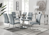 Florini V Grey Dining Table and 6 Lorenzo Chairs - florini-6-seats-grey-glass-rectangle-dining-table-6-grey-leather-lorenzo-chairs-set_1.jpg