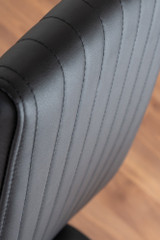 Monza 4 White/Grey Dining Table & 4 Lorenzo Chairs - 2-black-lorenzo-modern-leather-dining-chairs-seats-chrome-5.jpg