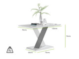 Monza 4 White/Grey Dining Table & 4 Lorenzo Chairs - Monza 4 Dining Table Dimensions.jpg