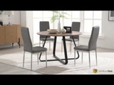 Santorini Brown Wood Contemporary Round Dining Table And 4 Corona Silver Chairs Set - hqdefault.jpg