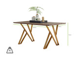 Taranto Oak Effect Dining Table and 6 Pesaro Gold Leg Chairs - taranto_dining_table_dimensions_11.jpg