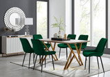 Taranto Oak Effect Dining Table and 6 Pesaro Black Leg Chairs - tarranto-oak-effect-gold-leg-dining-table-6-green-velvet-pesaro-black-chairs-set.jpg