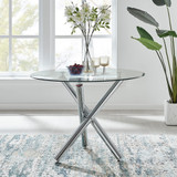 Selina Round Glass Chrome Leg Dining Table and 2 Willow Chairs - selina-chrome-glass-round-modern-dining-table-2_56.jpg