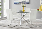 Selina Chrome Round Square Leg Glass Dining Table And 4 Lorenzo Chairs Set - selina-4-seater-chrome-leg-round-dining-table-4-white-leather-lorenzo-chairs-set_1.jpg