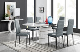 Renato High Gloss Extending Dining Table and 6 Milan Black Leg Chairs - renato-6-seater-high-gloss-extending-dining-table-6-grey-leather-black-milan-chairs-set.jpg
