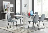 Renato 120cm High Gloss Extending Dining Table and 6 Corona Black Leg Chairs - renato-4-seater-high-gloss-extending-dining-table-4-grey-leather-corona-black-chairs-set.jpg