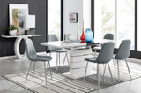 Renato 6 Extending Table And 6 Corona Silver Chairs - renato-high-gloss-extending-dining-table-6-grey-leather-corona-silver-chairs-set.jpg