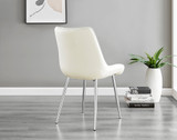 Monza 4 White/Grey Dining Table & 4 Pesaro Silver Leg Chairs - Pesaro-Silver-cream-dining-chair (3).jpg