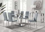 Florini V Grey Dining Table and 6 Milan Chairs - florini-6-seats-grey-glass-rectangle-dining-table-6-grey-leather-milan-chairs-set_1.jpg