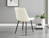 Florini V Black Dining Table and 6 Pesaro Black Leg Chairs - Pesaro-Black-cream-dining-chair (3).jpg