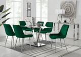 Florini V Grey Dining Table and 6 Pesaro Silver Leg Chairs - florini-6-seats-grey-glass-rectangle-dining-table-6-green-velvet-pesaro-silver-chairs_1.jpg