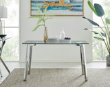 Cosmo Chrome Metal And Glass Dining Table And 4 Lorenzo Dining Chairs - cosmo-4-seaterchrome-modern-rectangle-dining-table-2.jpg