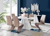 Athens White High Gloss Dining Table & 6 Willow Chairs - athens-white-high-gloss-rectangular-dining-table-6-beige-leather-willow-chairs-set.jpg
