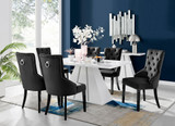 Athens White High Gloss Dining Table & 6 Belgravia Black Leg Chairs - athens-white-gloss-rectangular-dining-table-6-black-velvet-black-leg-belgravia-chairs-set.jpg