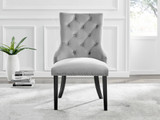 Athens White High Gloss Dining Table & 6 Belgravia Black Leg Chairs - belgravia-grey-velvet-studded-back-ring-black-leg-chair-1.jpg