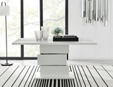 Apollo Rectangle Chrome High Gloss White Dining Table And 6 Lorenzo Chairs Set - apollo-6-seater-high-gloss-modern-rectangle-dining-table-2.jpg
