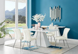 Athens White Dining Table & 6 Nora Silver Leg Chairs - athens-white-gloss-rectangular-dining-table-6-cream-velvet-nora-silver-chairs-set.jpg