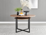 Adley Brown Wood Storage Dining Table & 4 Corona Gold Leg Chairs - Adley-modern-round-wood-dining-table-2.jpg